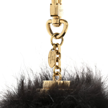 Louis Vuitton Mink Fur Fluffy Bag Charm Black 3 of 4