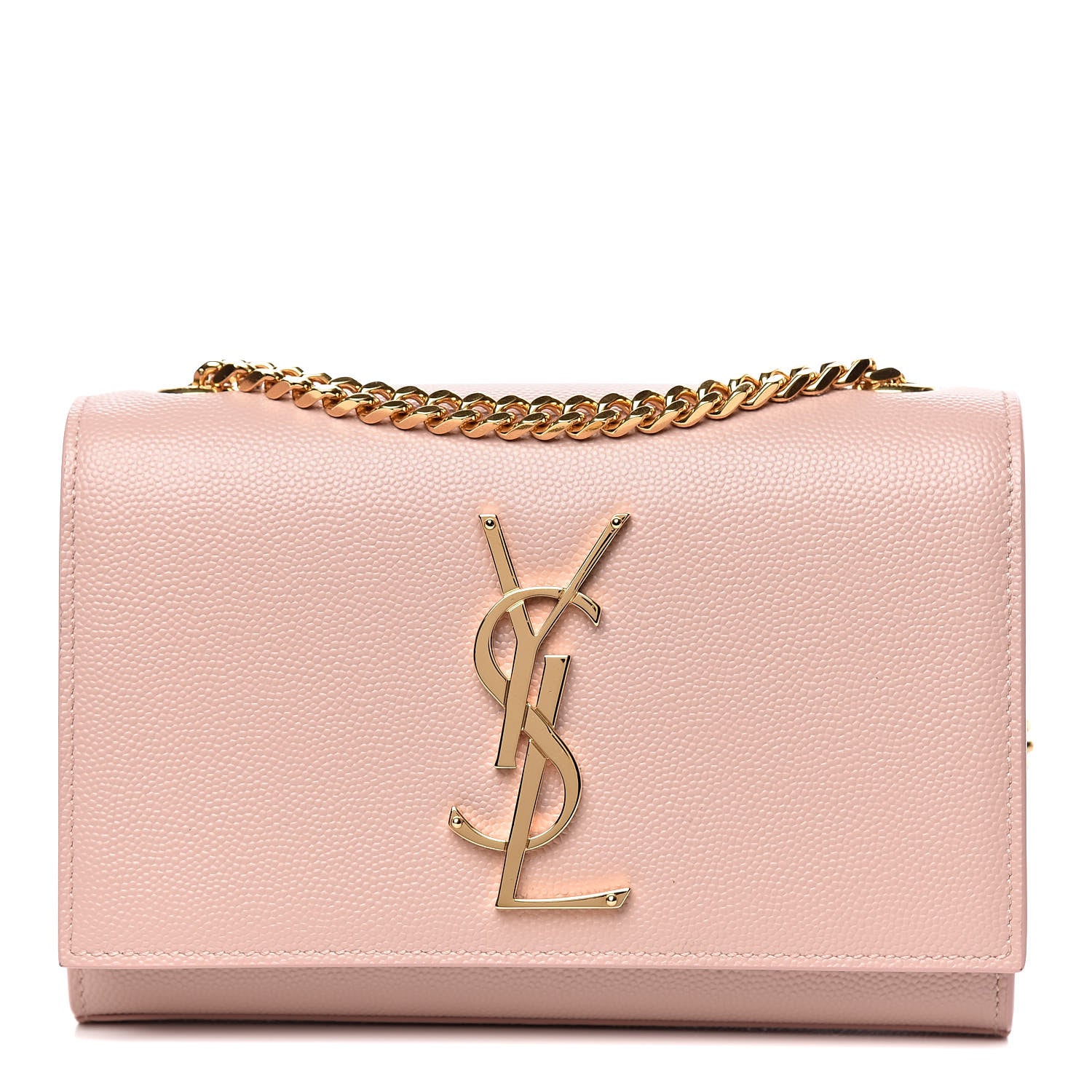 Saint Laurent Grain De Poudre Small Monogram Kate Satchel Pale Pink 1 of 9