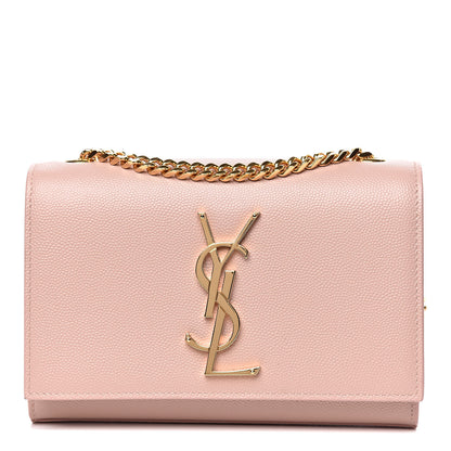 Saint Laurent Grain De Poudre Small Monogram Kate Satchel Pale Pink 1 of 9