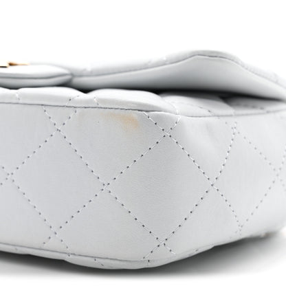 Chanel Lambskin Quilted Extra Mini Rectangular Flap Light Blue 10 of 11