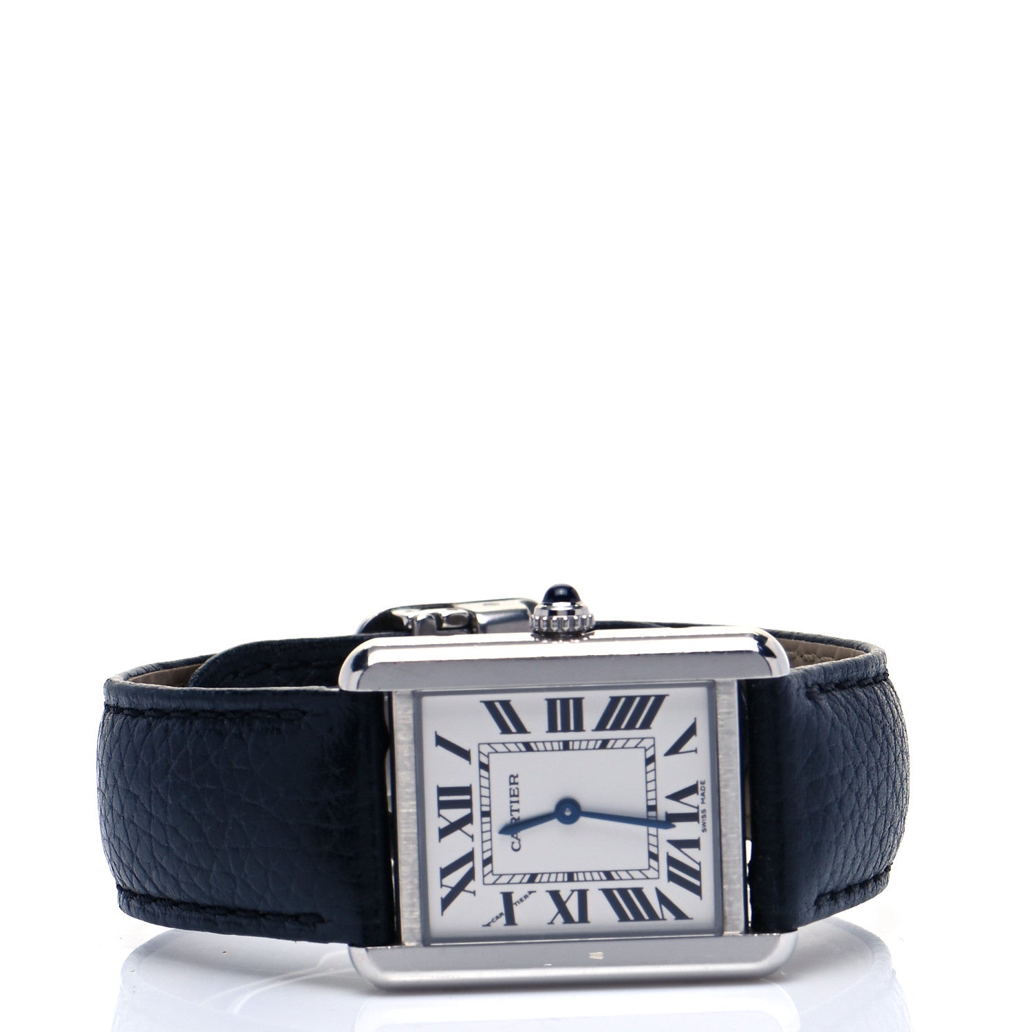Cartier Stainless Steel Calfskin 24mm Tank Solo Quartz Watch 2 of 5