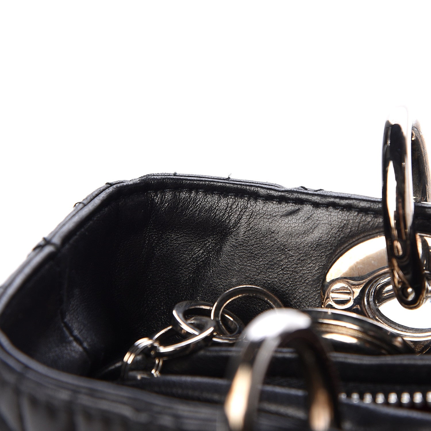 Christian Dior Lambskin Cannage Medium Lady Dior Black 12 of 12