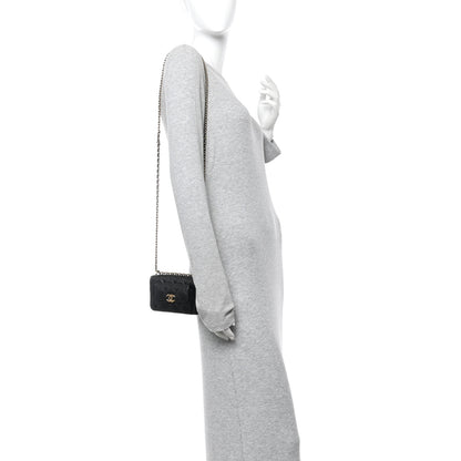 Chanel Caviar Quilted Pocket Twins Clutch With Chain Black 2 of 12