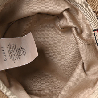 Gucci Monogram Textured Dollar Calfskin GG Jago Bucket Hat M Cacao Beige 6 of 8
