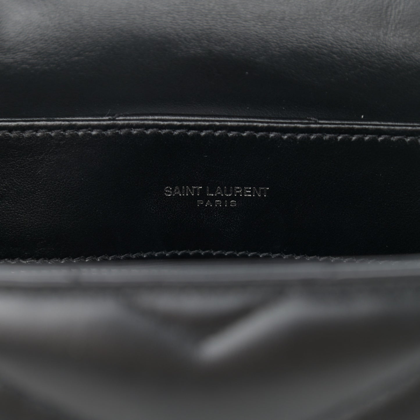 Calfskin Y Quilted Monogram Small Loulou Chain Satchel Black