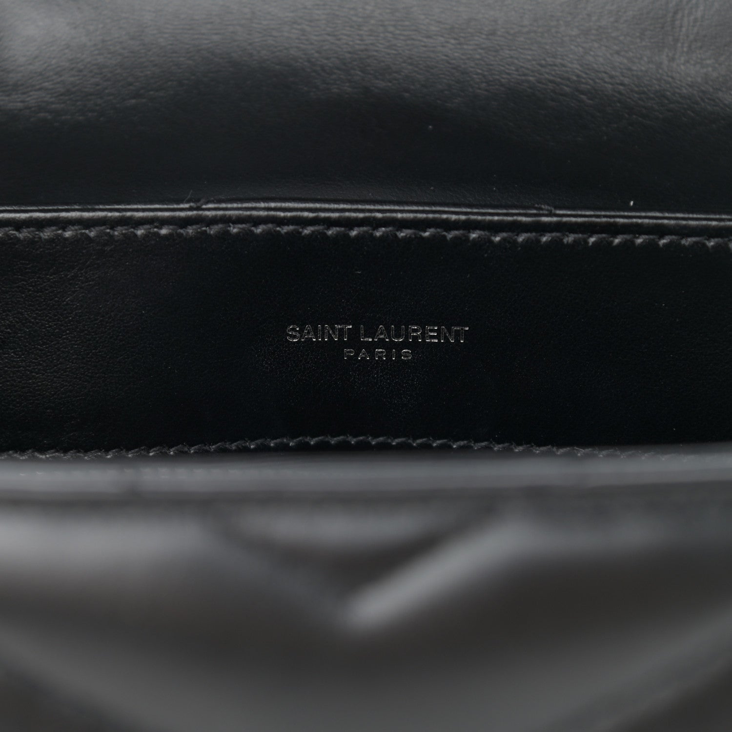 Saint Laurent Calfskin Y Quilted Monogram Small Loulou Chain Satchel Black 7 of 9