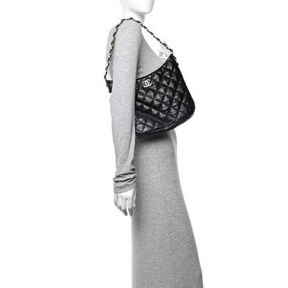Chanel Lambskin Quilted Large CC Links Hobo Black 2 of 10