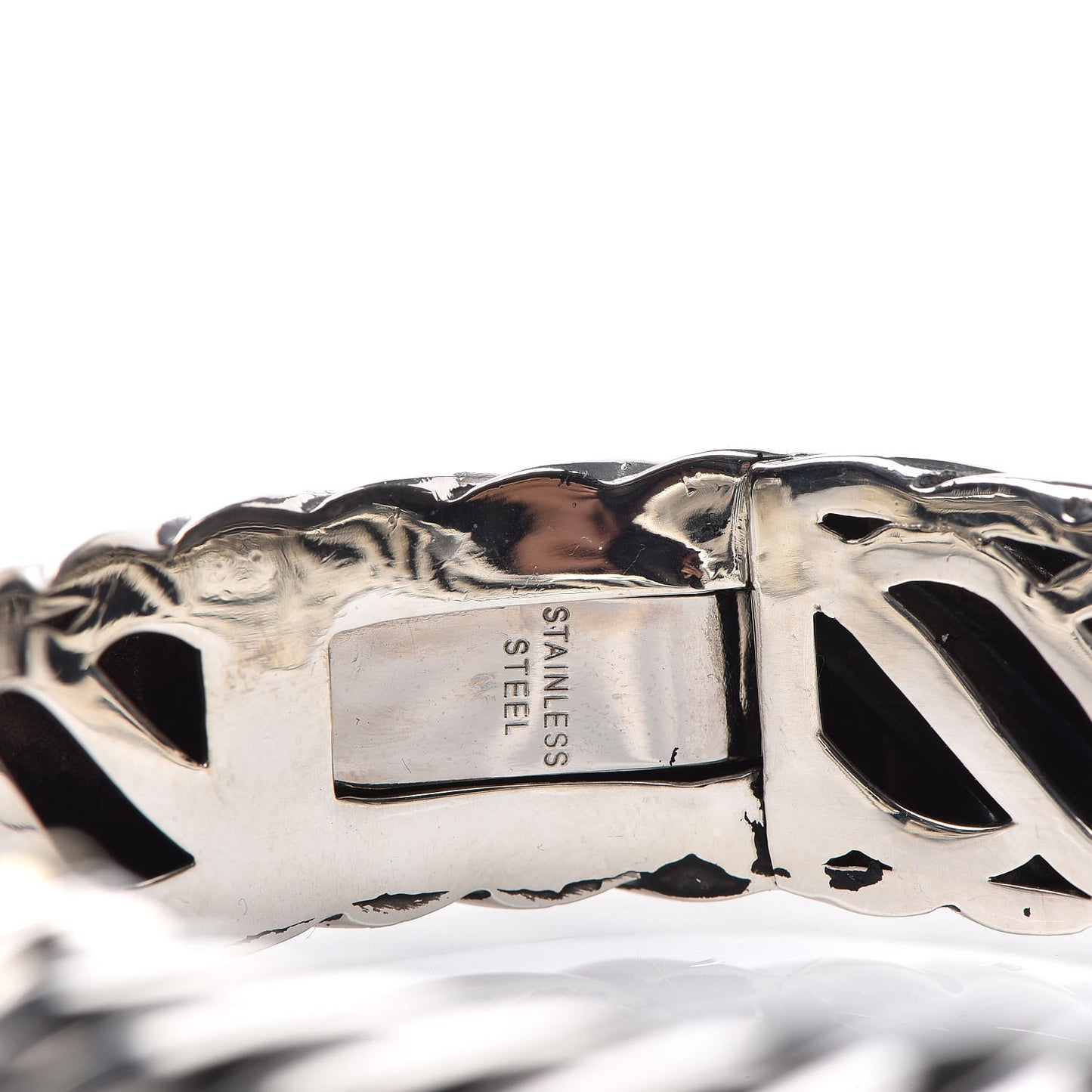 Sterling Silver 18K Yellow Gold 15mm Sculpted Cable Cuff Bracelet