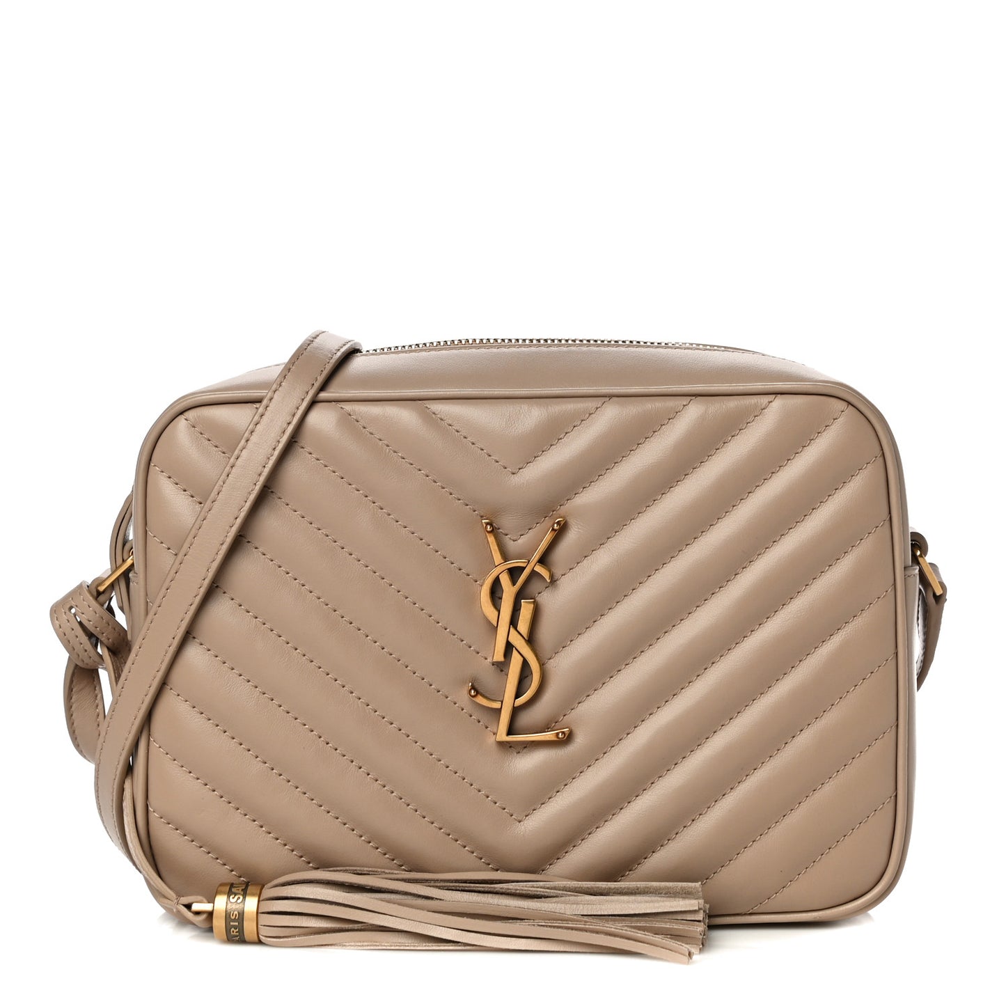 Calfskin Matelasse Monogram Lou Camera Bag Dark Beige
