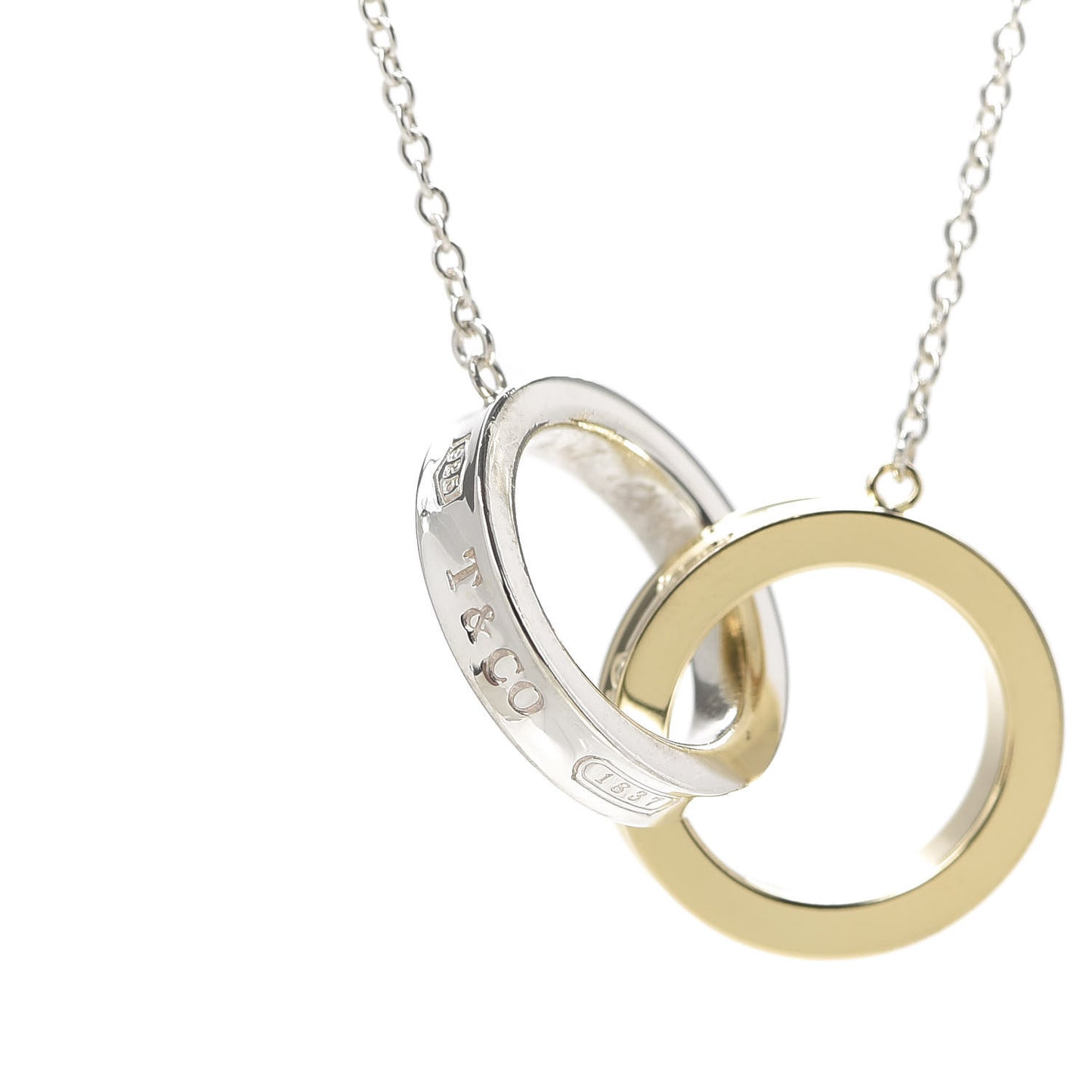 Sterling Silver 18K Yellow Gold 1837 Interlocking Circles Pendant Necklace