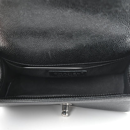 Chanel Caviar Chevron Quilted Small Boy Flap Black 5 of 9