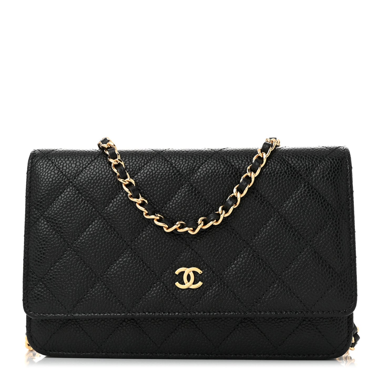 Caviar Quilted Wallet On Chain WOC Black