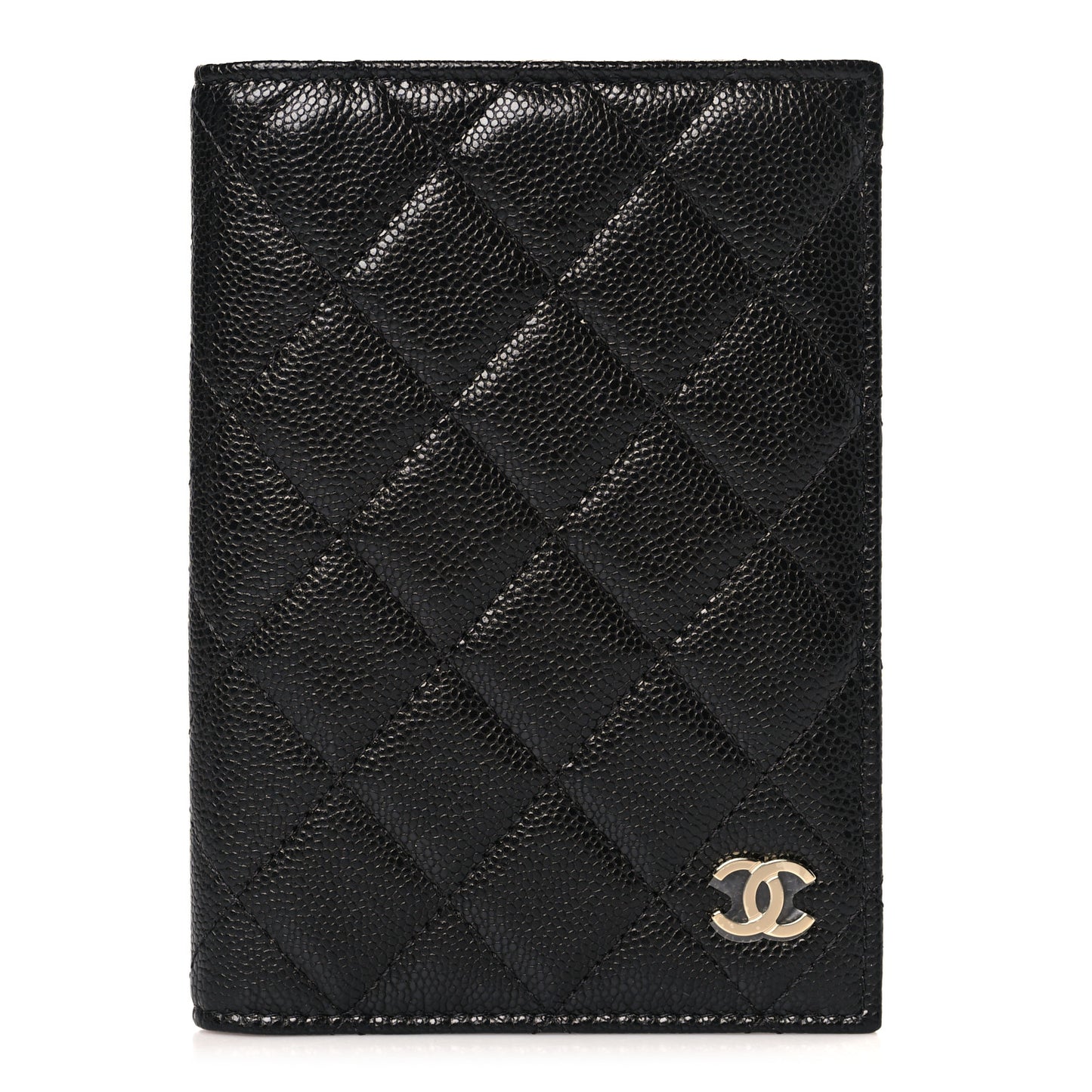 Caviar Quilted Passport Holder Black