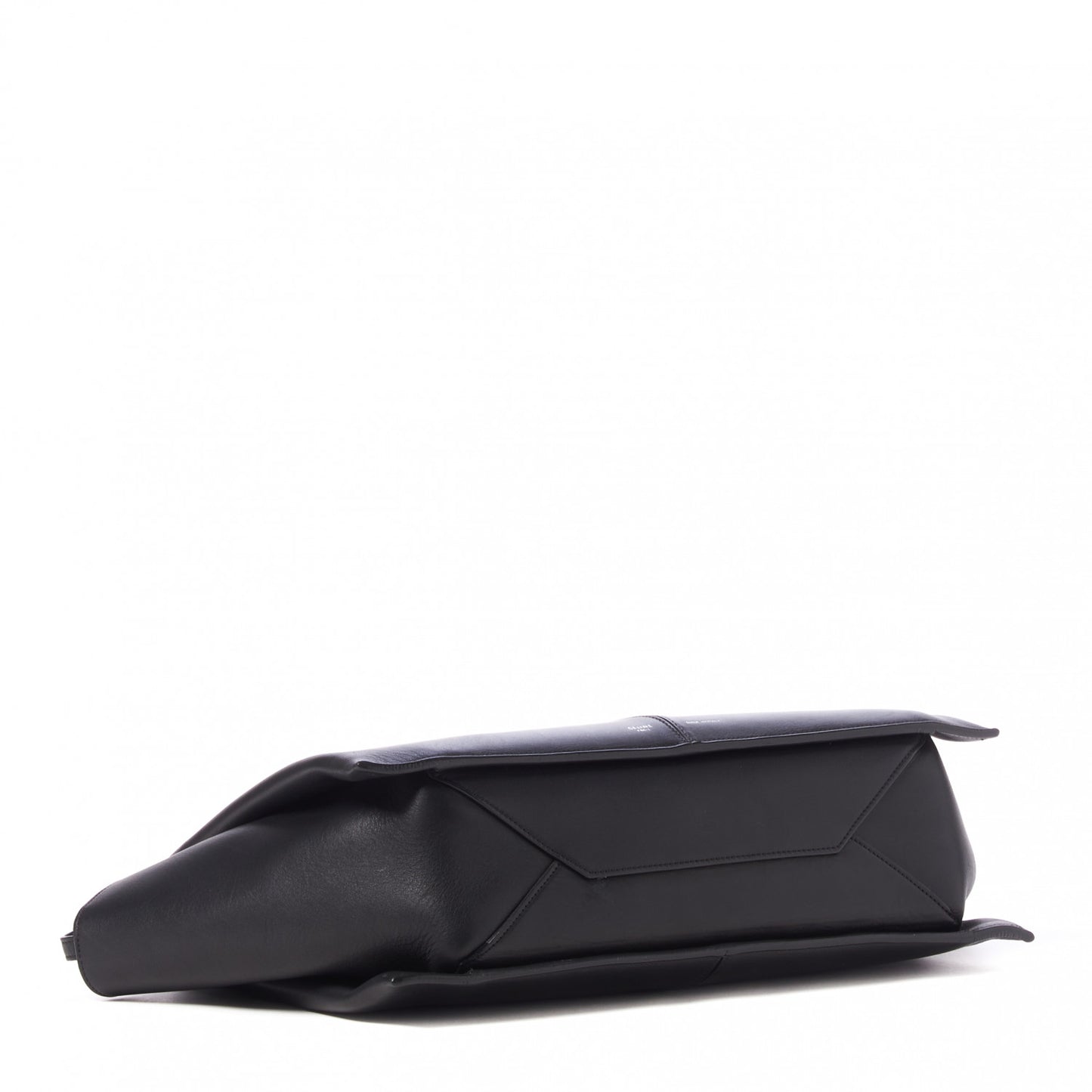 Baby Grained Calfskin Medium Tri-Fold Bag Black