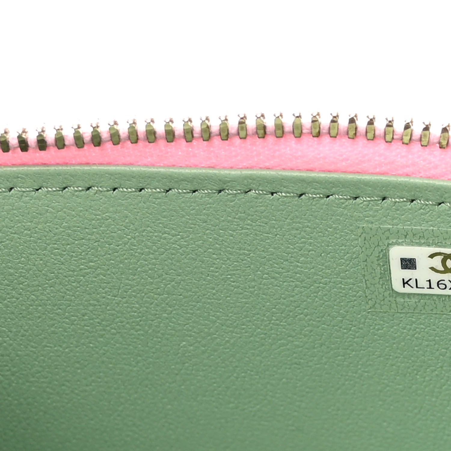 Chanel Lambskin Quilted Top Handle Mini Vanity Case With Chain Pink Green 7 of 10