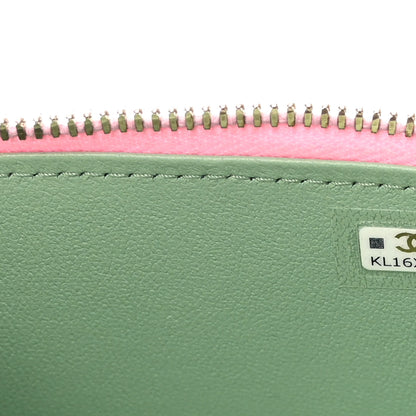 Chanel Lambskin Quilted Top Handle Mini Vanity Case With Chain Pink Green 7 of 10