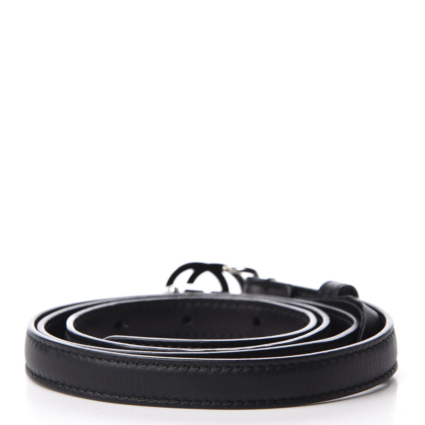 Moon Calfskin Nickel Interlocking G 20mm Belt 90 36 Black