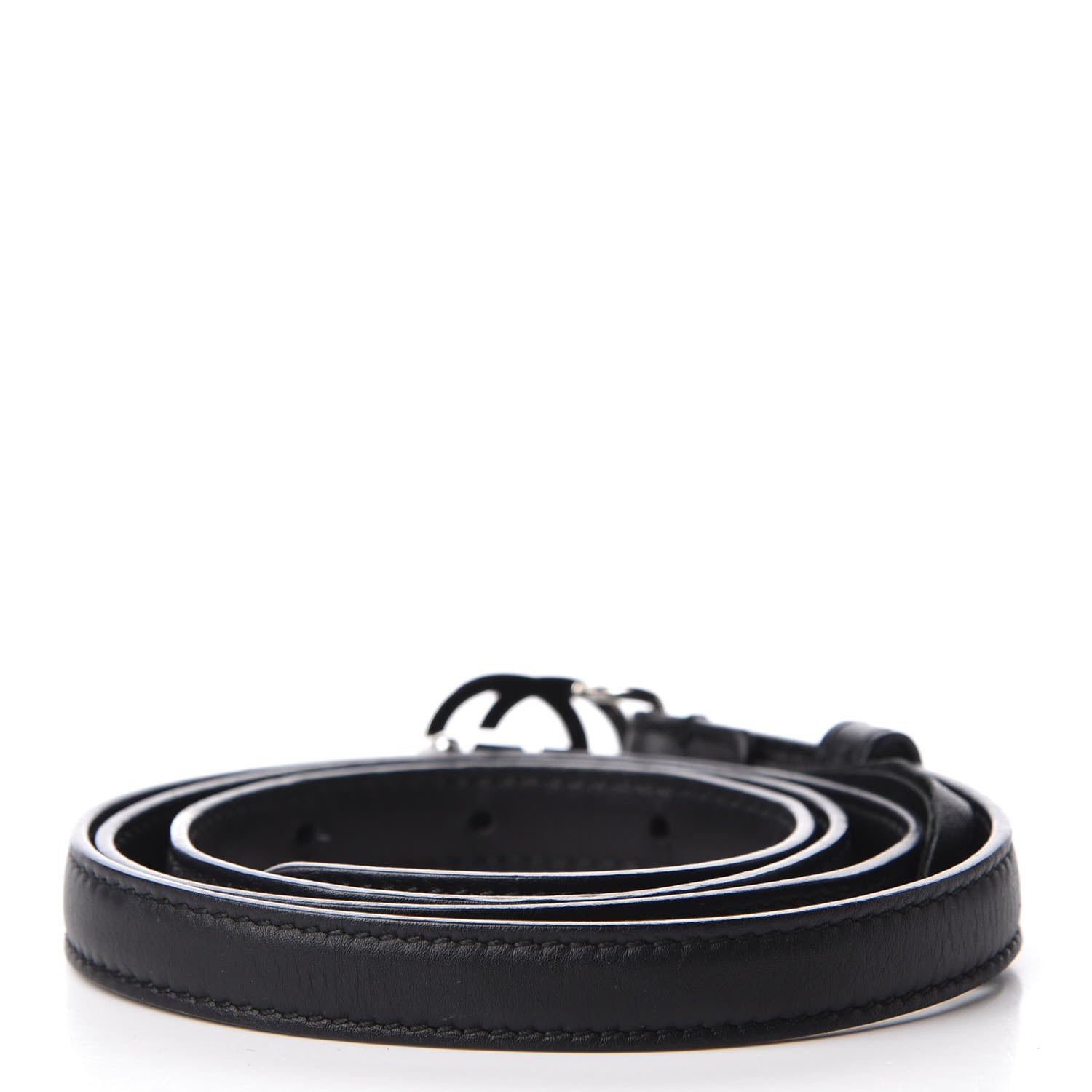 Gucci Moon Calfskin Nickel Interlocking G 20mm Belt 90 36 Black 2 of 5