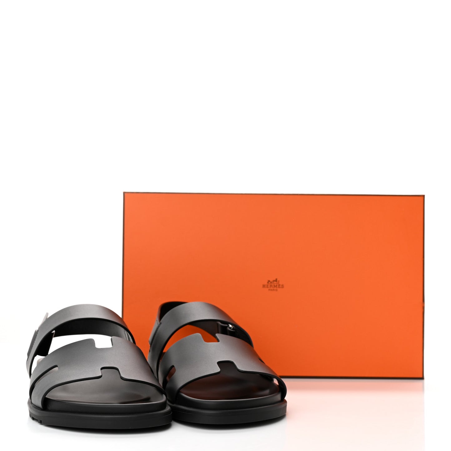 Calfskin Mens Genius Sandals 41.5 Black