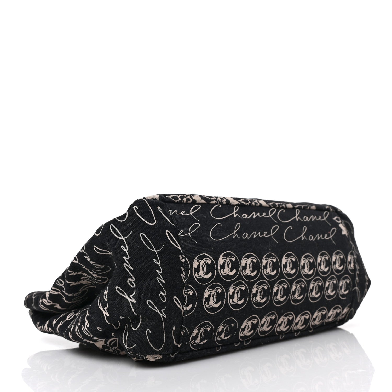 Chanel Canvas Camellia Flower Tote Black 4 of 9