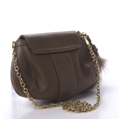 Gucci Calfskin Raccoon Tail Small Smilla Chain Bag Green 3 of 10