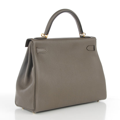 Hermes Taurillon Clemence Kelly Retourne 32 Etain 2 of 23