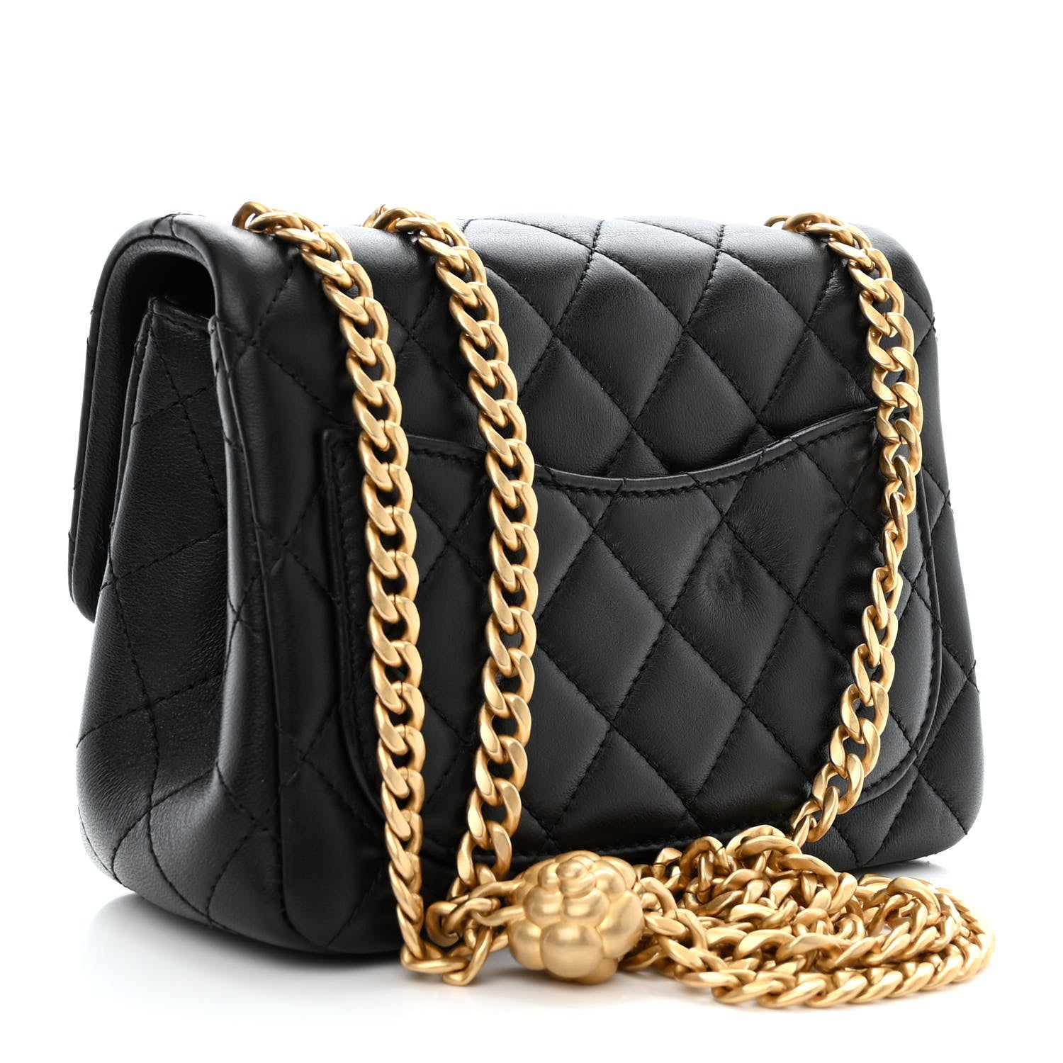 Chanel Lambskin Quilted Mini Sweet Camellia Flap Black 3 of 12