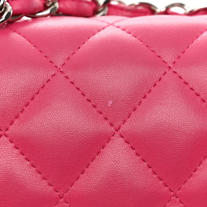 Chanel Lambskin Quilted Jumbo Double Flap Dark Pink 11 of 14