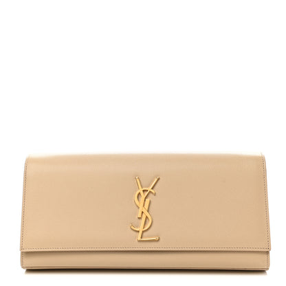 Saint Laurent Grain De Poudre Classic Monogram Cassandre Clutch Nude 1 of 9