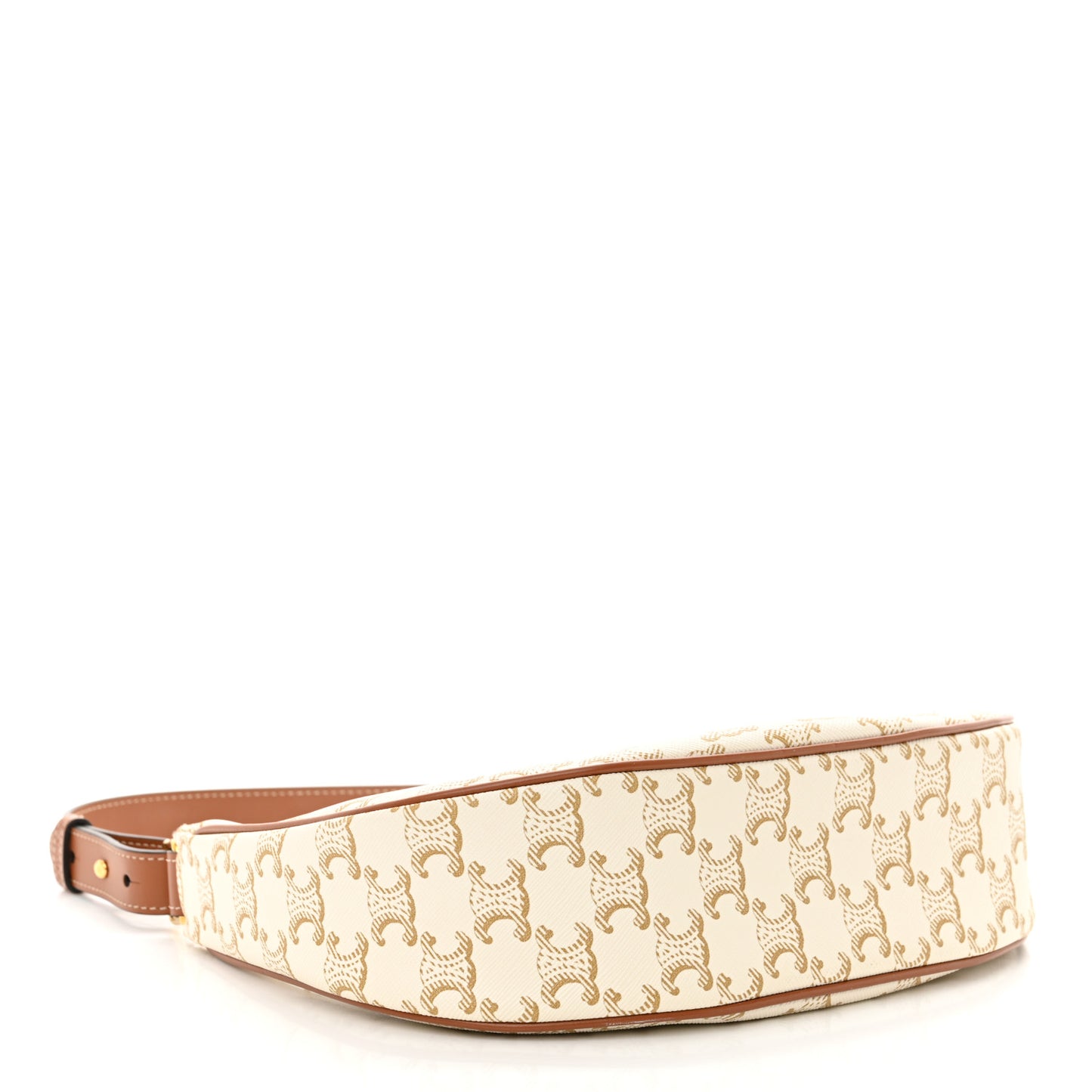 Canvas Calfskin Ava Triomphe Shoulder Bag White