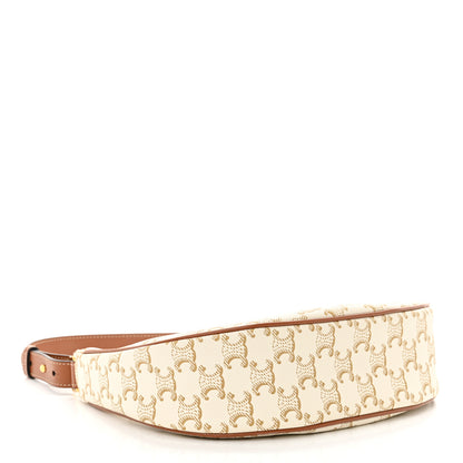 Celine Canvas Calfskin Ava Triomphe Shoulder Bag White 4 of 10