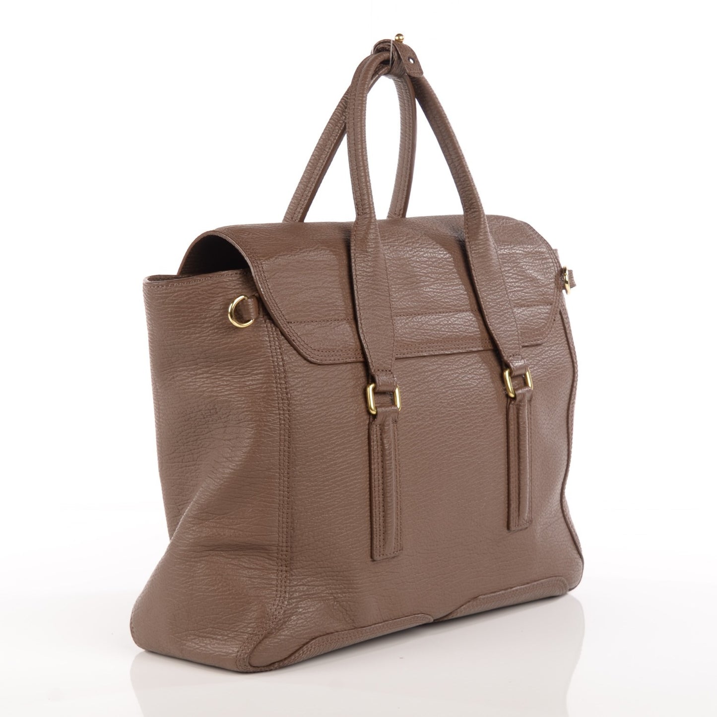 3.1 Textured Calfskin Large Pashli Satchel Taupe