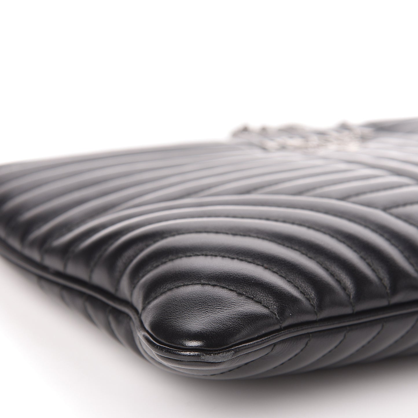 Soft Calfskin Impunture Diagramme Clutch Black