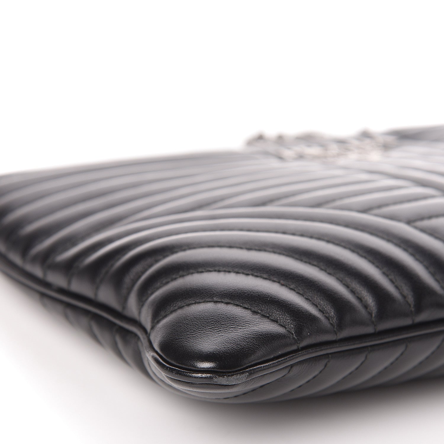 Prada Soft Calfskin Impunture Diagramme Clutch Black 7 of 9