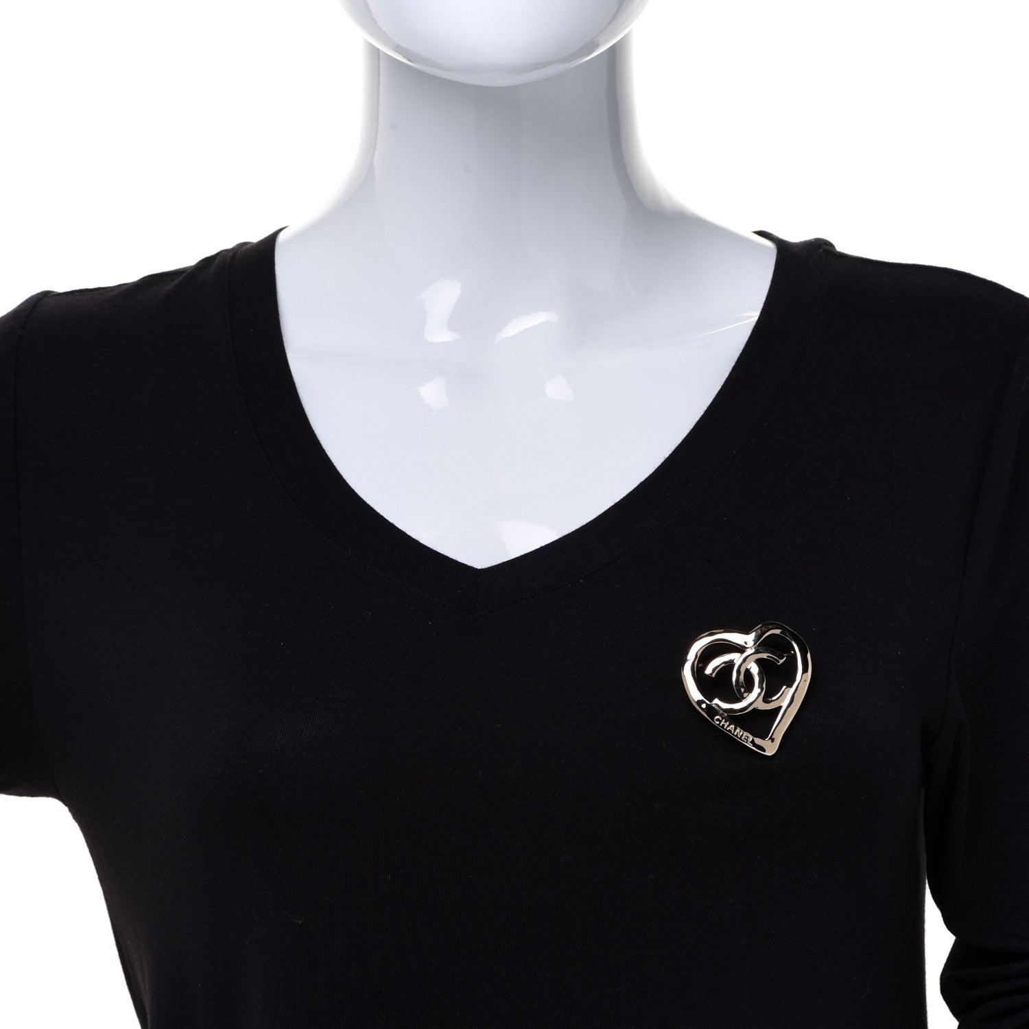 Chanel Metal CC Heart Coco In Love Brooch Gold 2 of 5