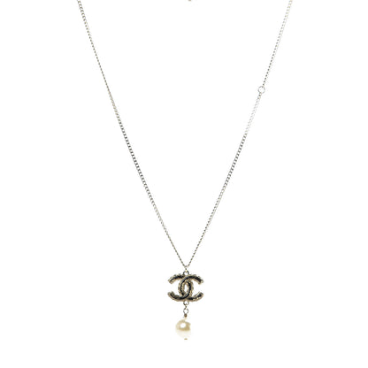 Chanel Resin Holographic Pearl CC Drop Necklace Gold 1 of 6