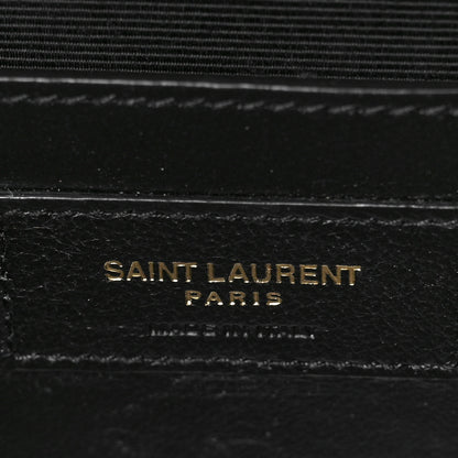 Saint Laurent Grain De Poudre Textured Mixed Matelasse Medium Triquilt Monogram Satchel Rouge Legion 7 of 9