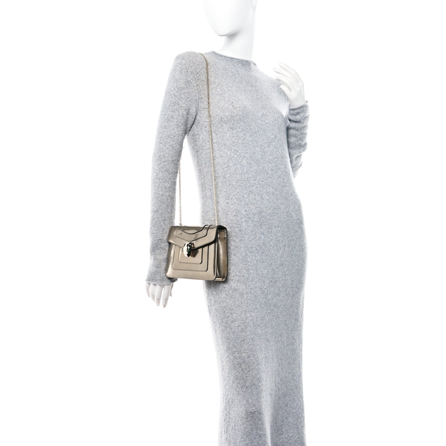 Metallic Calfskin Small Serpenti Forever Snake Strap Crossbody Bag Bronze