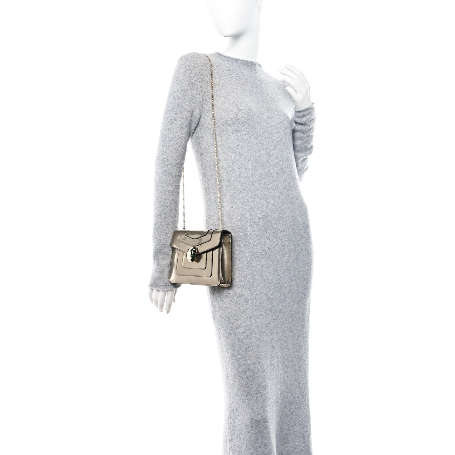 Bulgari Metallic Calfskin Small Serpenti Forever Snake Strap Crossbody Bag Bronze 2 of 12