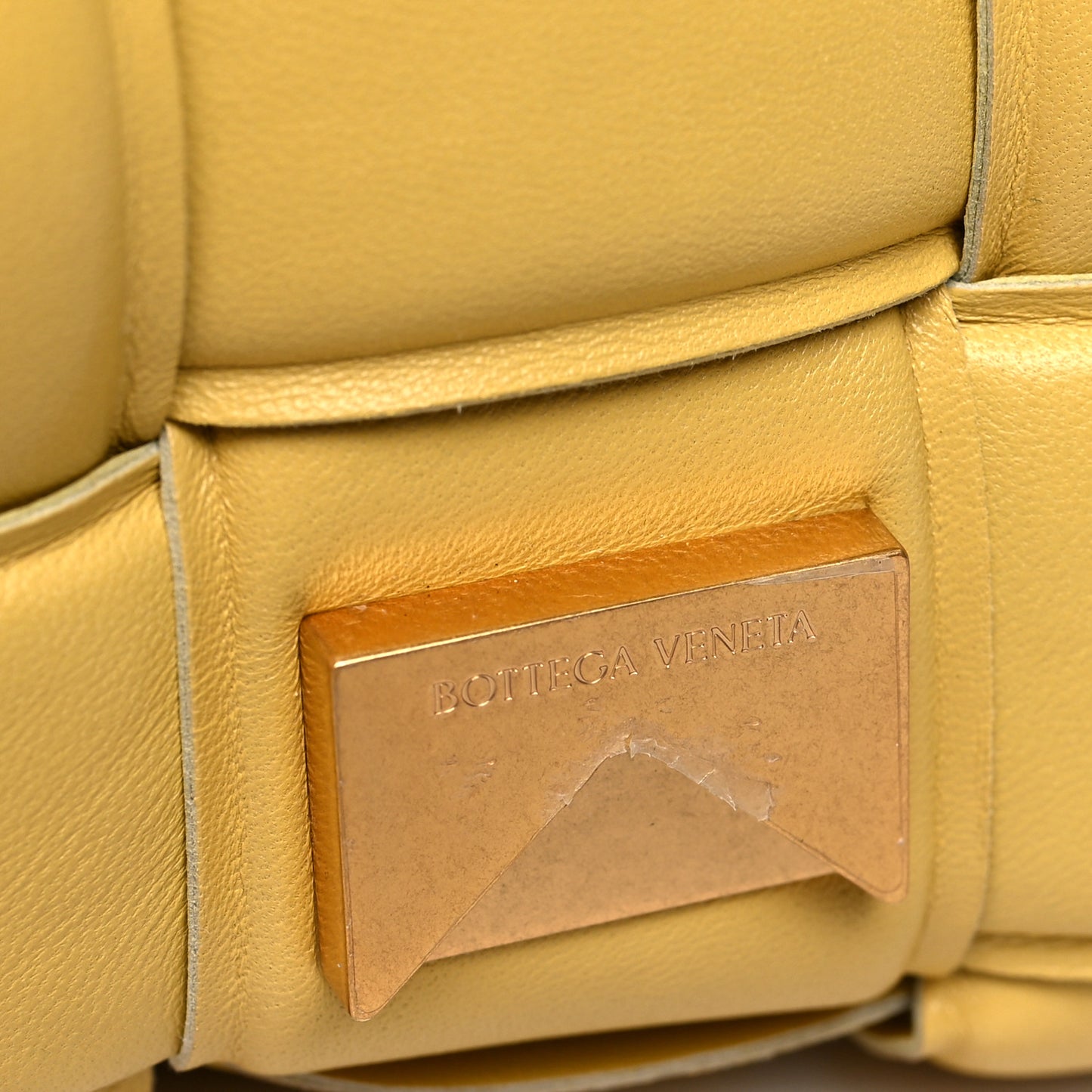 Lambskin Maxi Intreccio Padded Chain Cassette Crossbody Bag Corn