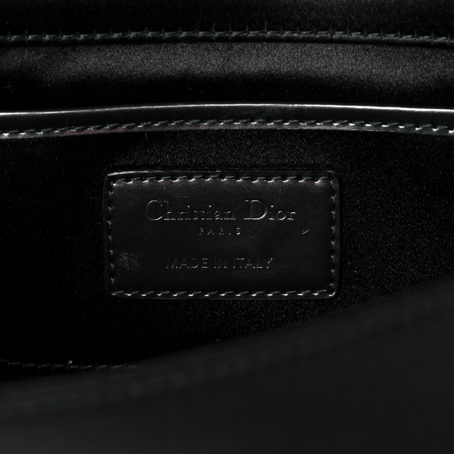 Christian Dior Satin Sequin Cannage Rendezvous Chain Wallet Black Multicolor 6 of 14