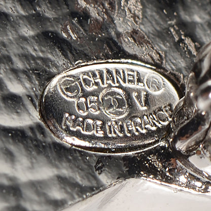 Chanel CC Pearl Brooch Pin Silver 7 of 7