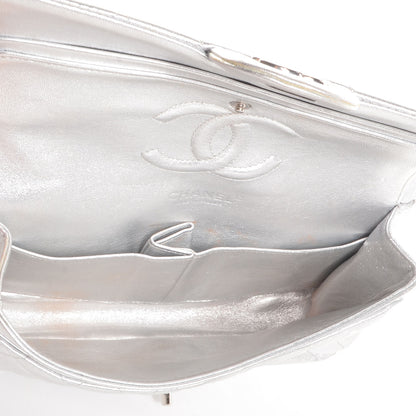 Chanel Lambskin Medium Double Flap Silver 5 of 9