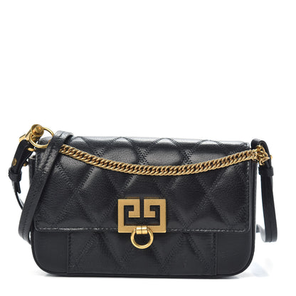 Givenchy Goatskin Quilted GV3 Mini Pocket Convertible Bag Black 1 of 9