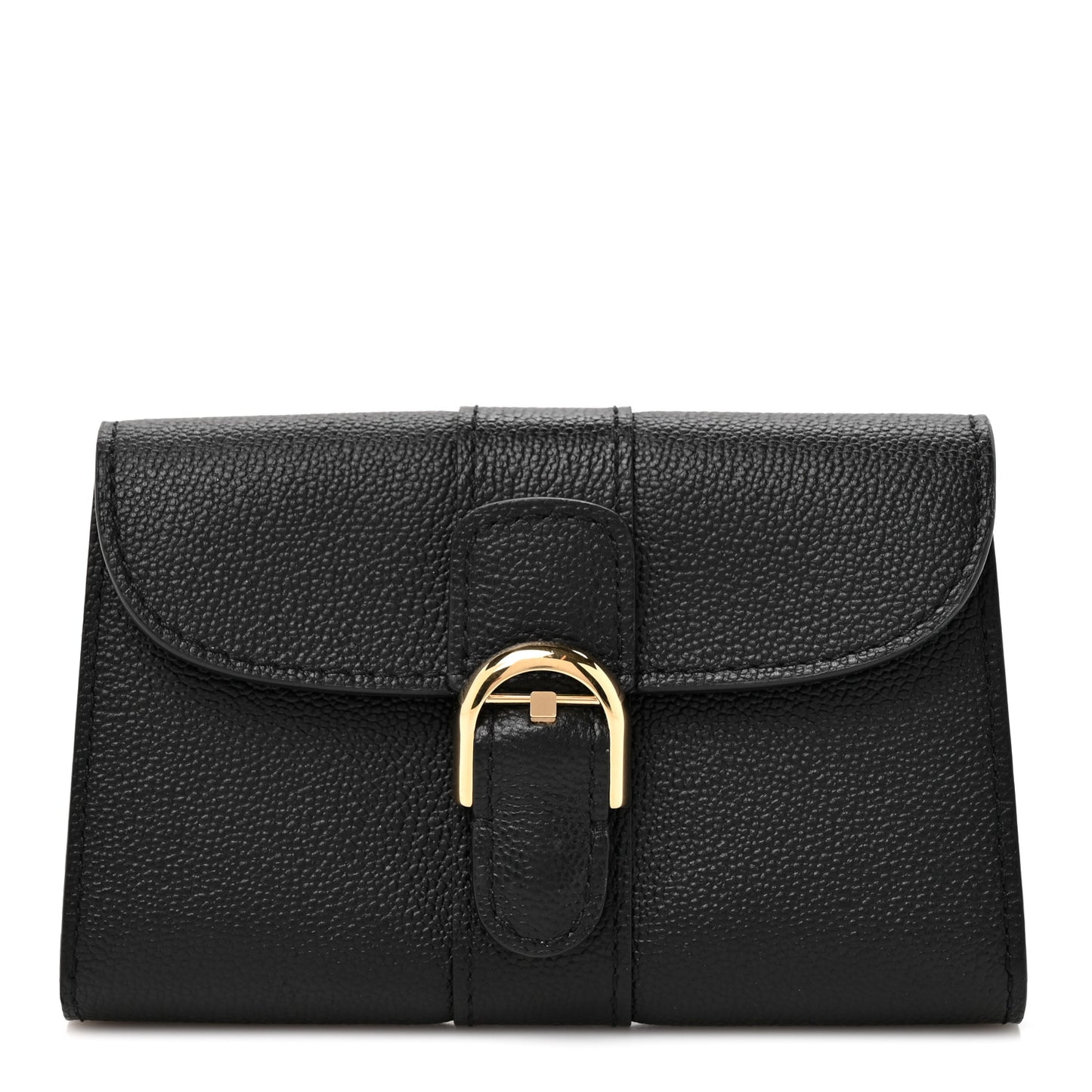 Grained Calfskin Magic Brillant Card Holder Black