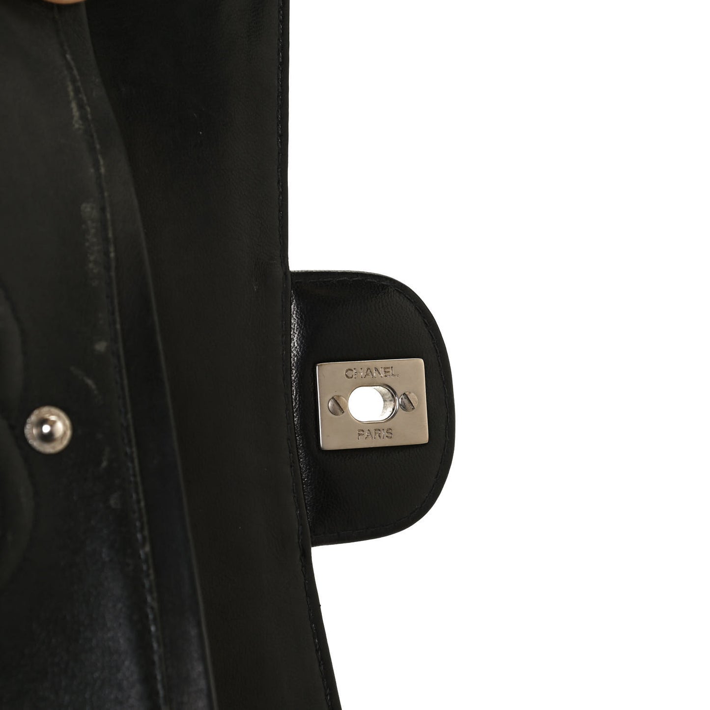 Patent Quilted Small Double Flap Black