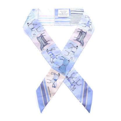 Hermes Silk Couvertures Nouvelles Twilly Menthe Ciel Marine Sable 1 of 4
