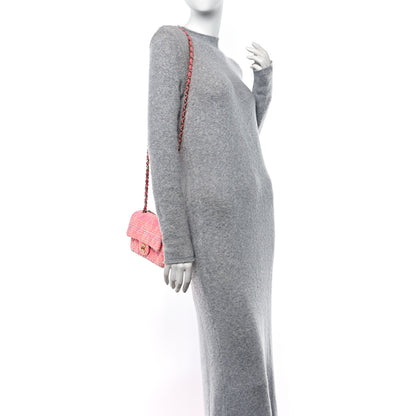 Chanel Tweed Quilted Mini Rectangular Flap Pink Multicolor 2 of 12