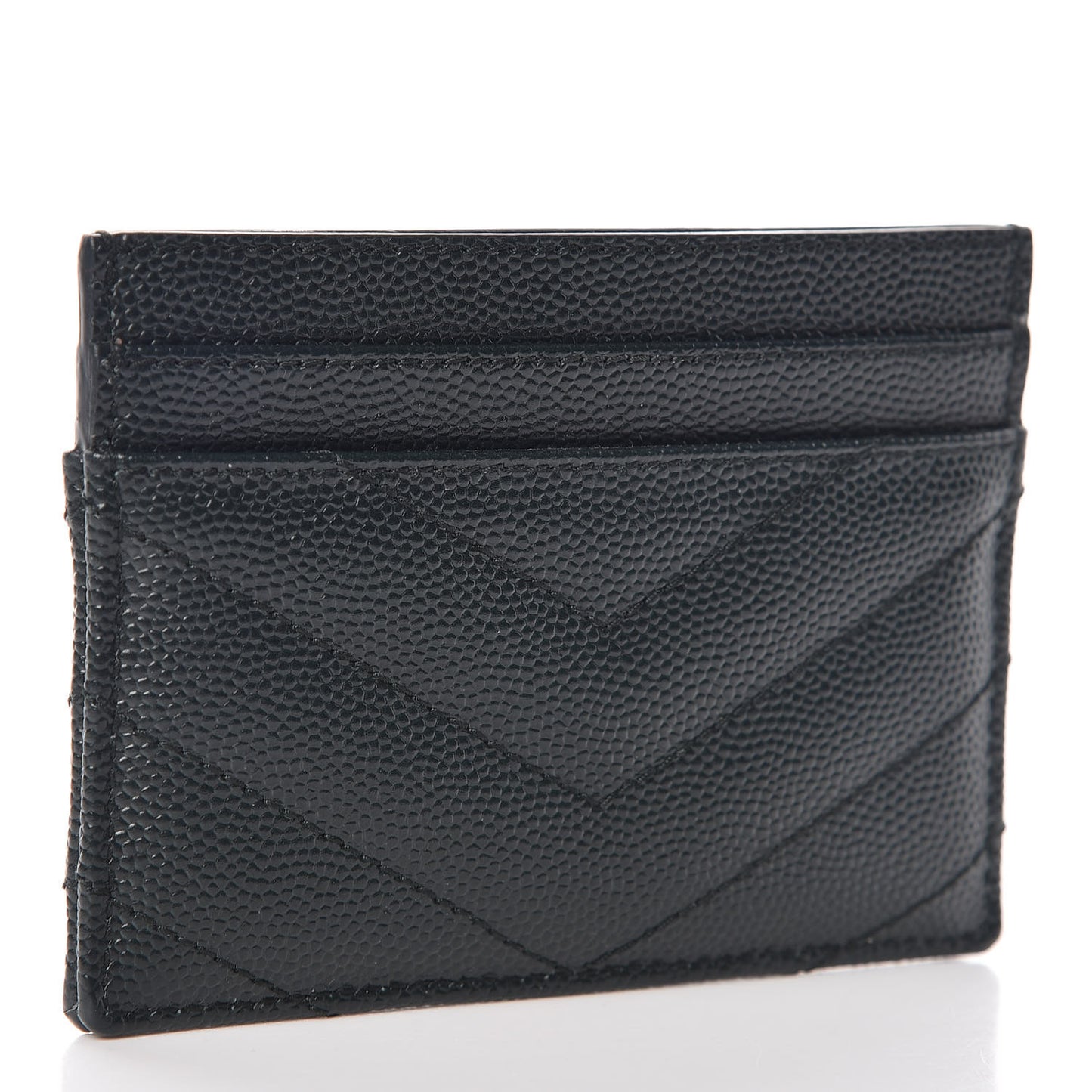 Grain De Poudre Matelasse Chevron Monogram Credit Card Case Algae