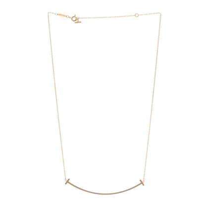 Tiffany 18K Rose Gold Large T Smile Pendant Necklace 3 of 4